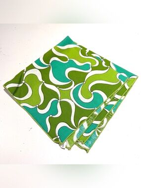 Vintage VERA Napkin (1) - Psychedelic Green Swirl